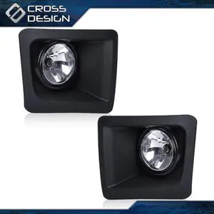 CROSSDESIGN Clear Lens Bumper Fog Lights Left + Right Fit For 2014-2015 GMC Sierra 1500