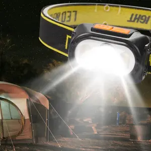 LED Headlight Flashlight, USB Rechargeable Headlamp Flashlight with Infrared Sensor, Portable Lighting for Running, Hiking, Fishing, and Camping