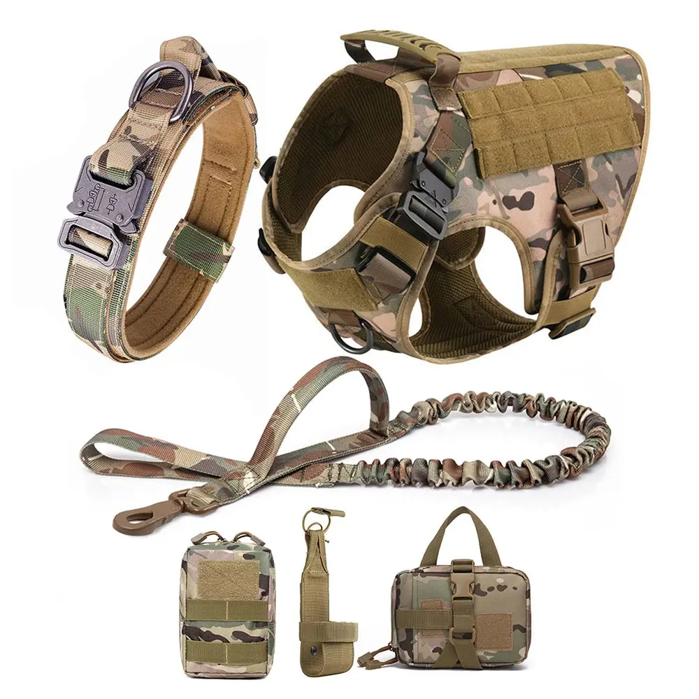 Tactical Dog Harness – Molle Vest with Pouches for Large Dogs