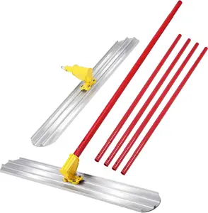 48" * 8" Professional Magnesium Aluminum Alloy Concrete Float - Hand Tool for Cement Finishing and Smoothing - With Round Head, Includes 3 Supports and 18" Handle