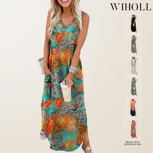 WIHOLL Summer Dresses Maxi Dress Vacation Beach Sundresses 2025 with Pockets