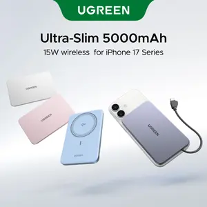 UGREEN QI2 Power Bank, 8.6mm Ultra-Slim 5000mAh Magnetic Battery, 20W PD Fast Charging Portable Charger, MagSafe-Compatible External Battery for iPhone 17/16/15/14 Series, Grey,DealsForYouDays
