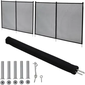 Pool Fence – 4 ft Tall x 48 ft Long Removable Safety Fence with 320GSM Mesh & Stainless Steel Posts – No Welding Required, Simple Tool-Assisted Setup for Inground & Above Ground Pools, Black