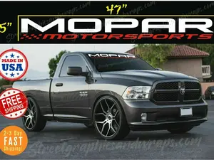 MOPAR MOTORSPORT Windshield Vinyl Decal Sticker 47" x 5" Durable Material USA Made Vehicle Exterior Decoration Fast Shipping