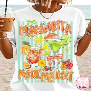 [Sale off up to 50%] Margaritas Made Me Do It Tshirt, Beach Vacation Shirt, Summer, Cocktail Lover, Tropical Drinks, Graphic Streetwear T-shirt