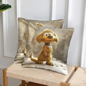 JIT 2pcs Cartoon Dog Printed Pillow Covers, Cute Cushion Covers, Tatami Decorative Pillow Covers, Festive Decorative Cushion Covers, Living Room Bedroom Sofa Decorative Pillow Covers, Gift for Family (Pillow Insert Not Included)