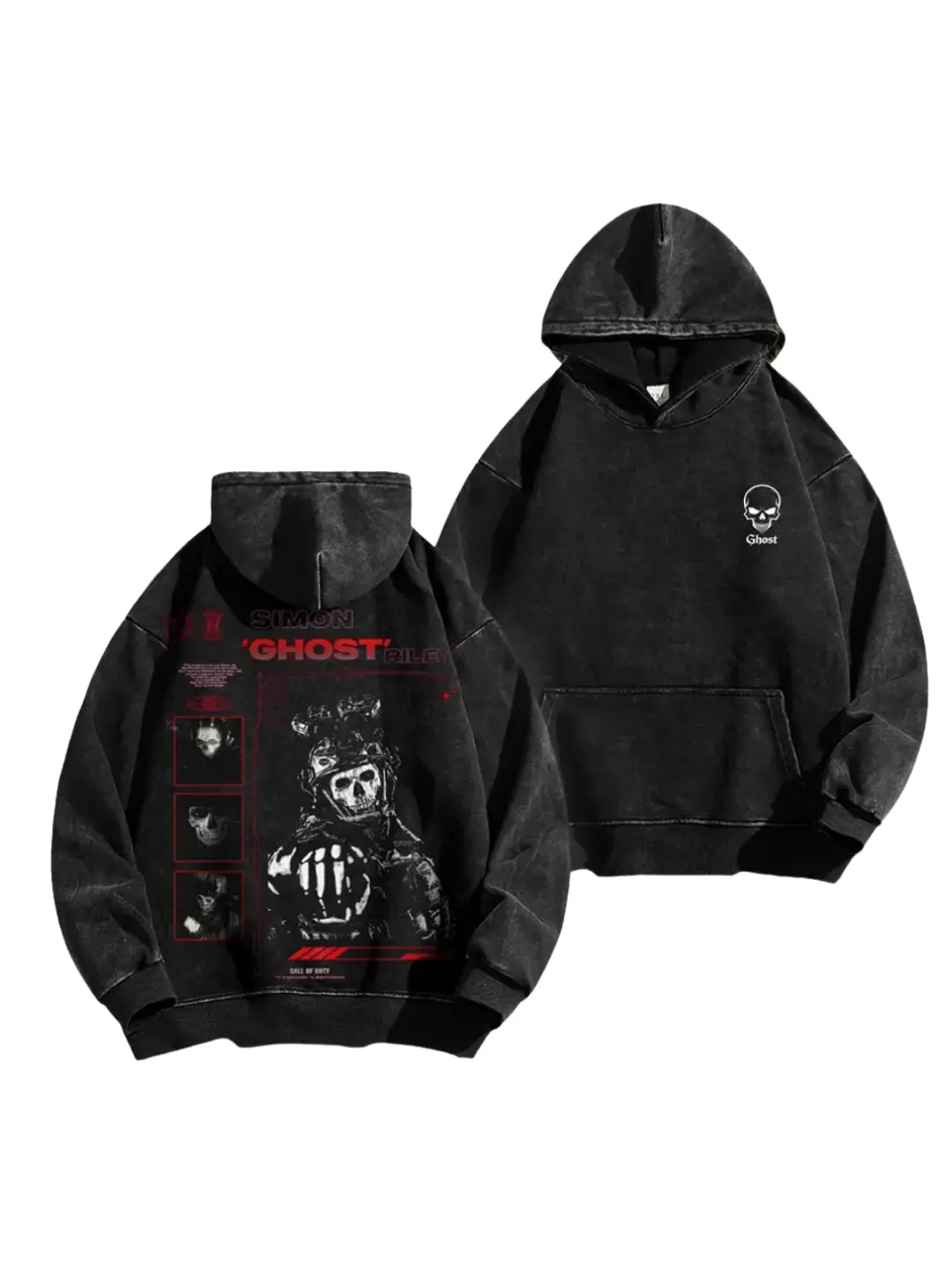 Superstyle hoodie Simon "Ghost" Riley Skull Mask Warrior COD: Modern Warfare II Edition Long Sleeve Cotton Unisex Vintage Gym fit man retro fashion