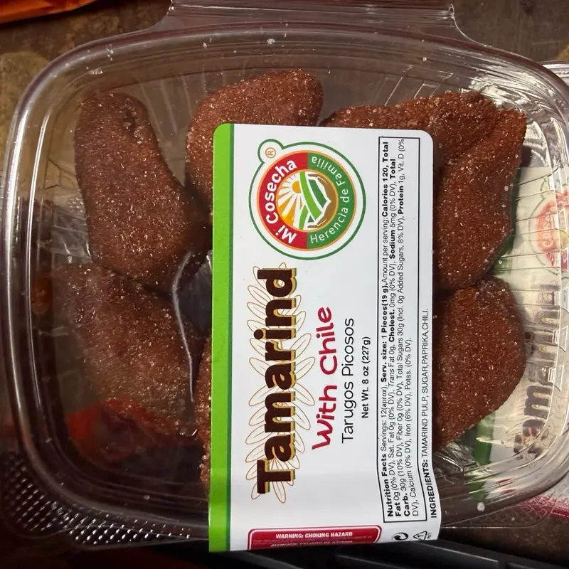 Mi Cosecha Tamarind with Chile Tarugos Picosos 8 oz | Authentic Mexican Spicy Tamarind Candy