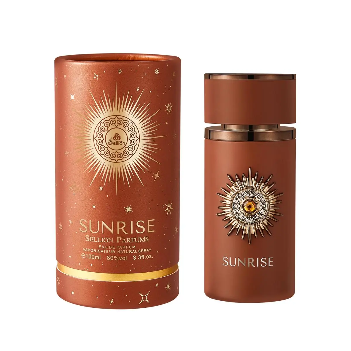 Sellion Sunrise Bourbon Unisex Alcohol-Base EDP Perfume - Oriental Spice Scent, 3.3Oz/100ML, Authentic Enchanting Fragrance