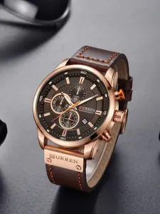 Men's Business High-End Fashion Round Dial Quartz Analog Watch, Fashion Multi-functional Watch, Suitable for parties and daily wear, Trendy and Versatile, Exquisite Watch, Business Fashion Watch, Business Leather Watch, Quartz Analog Wristwatch