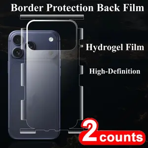 Two-Pack Edge Protection HD Back Protector Film for iPhone 17 Pro Max, Full Coverage Hydrogel Soft Case Cover, Compatible with iPhone Air 15/16 Pro Max, Accessories