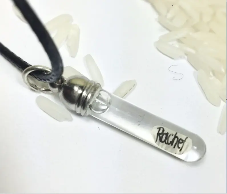Rice Art Grain of Rice with your name Necklace/Keychain with Your Name - Unisex
