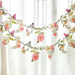 2 Pcs PVC Wildflower Hanging Garlands, Party Decoration Paper Hang Tags, Background Setup Flower Decorations, Event Venue Arrangement