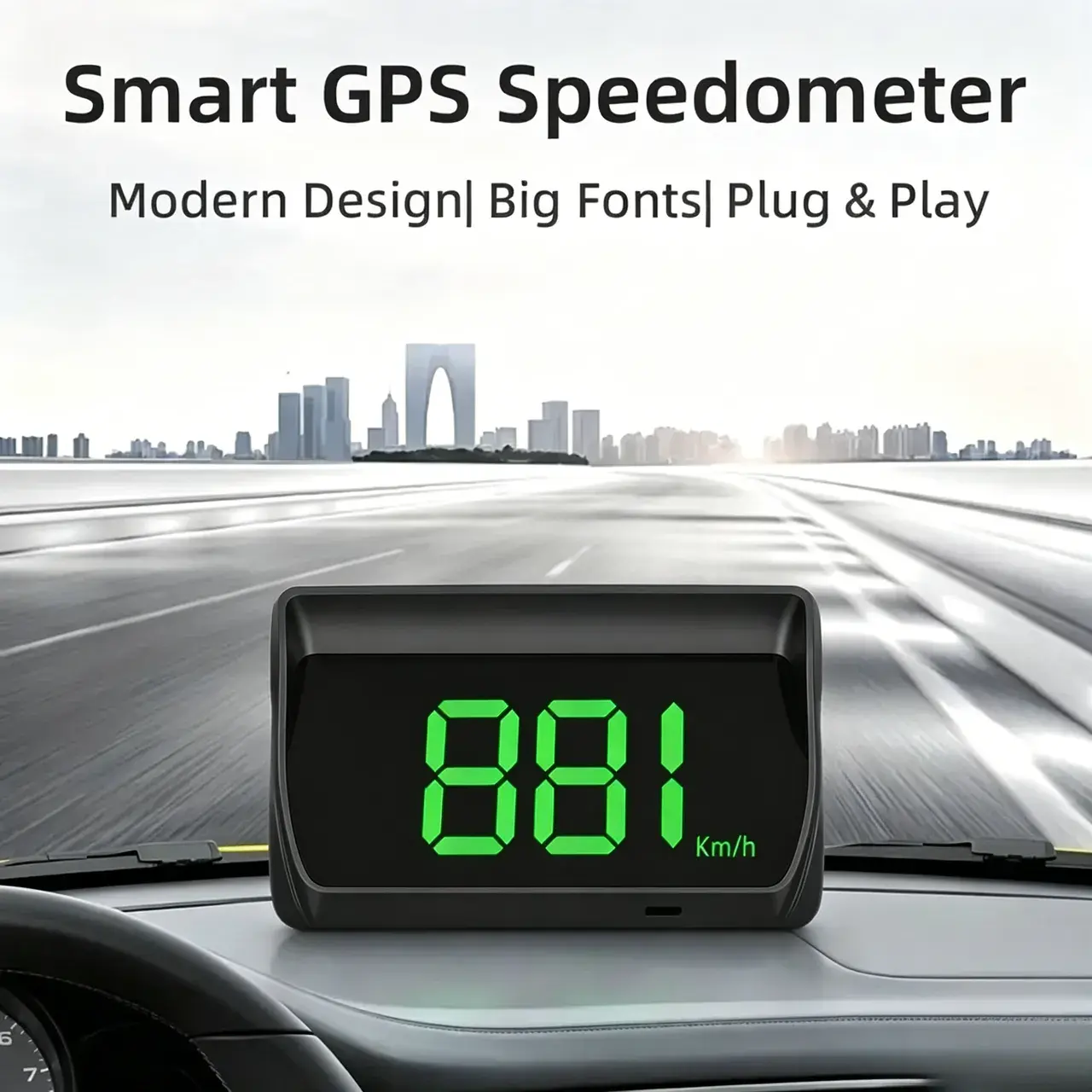 Plug-and-Play Car HUD with GlareBlocking Screen Hood - Clear MPH Display, NoDistraction Night Driving, Universal Compatibility,Must-Have Accessory for All Vehicle Owners