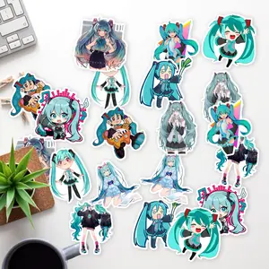 Stickers Pack 20 Pcs Girl Skateboard Kawaii Bumper Hatsune Vinyl Vocaloid Bike Miku Luggage Manga Bottle Anime Aesthetic Otaku Water Waterproof Colorful Car Laptop Guitar