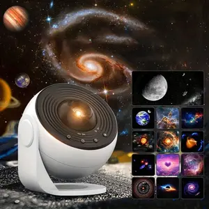 Globe Galaxy Starry Sky Projector Lamp, Starlight Projector, with Replaceable Film Discs, Timer Function, Automatic Pattern Rotation with Adjustable Speed, Wide-Angle Projection, Perfect for Home Décor and Table Lamp, Also a Great Gift