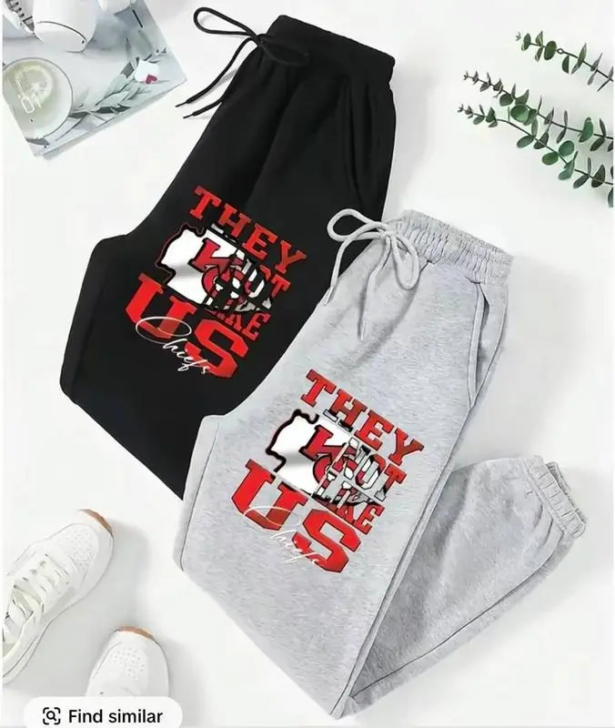 #Kansassss Football Logo Printed Team Logo, Color Men Women Letter Print Sweatpants, Casual Regular Fit Pants For Spring & Fall, Stylish Design Perfect Gift
