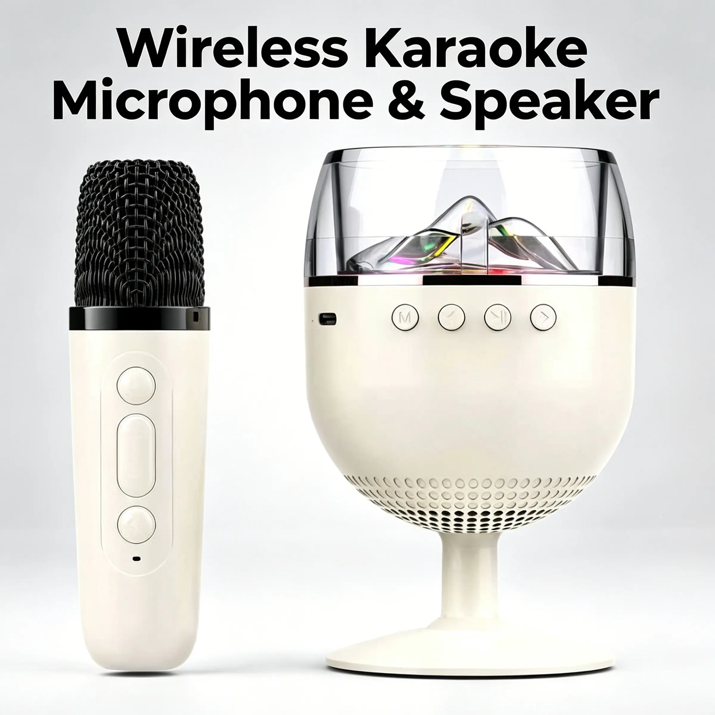 Wireless Speaker + Wireless Microphone Set, Portable Compact Mini Stereo Speaker, Camping Karaoke Machine, Family Activity Amplifier, Unique Gift for Kids
