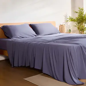 LuxClub Bamboo Bed Sheet Set, 100% Rayon Derived from Bamboo Cooling Sheets, Breathable & Soft Deep Pocket Up to 16", Hotel Luxury Silky Sheets Full Size Set, White