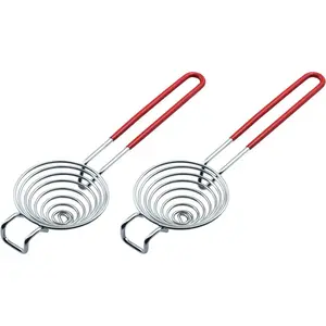 Egg Separator Food Grade Stainless Steel Egg Yolk White Separation Tool, Set of 2 (Red)