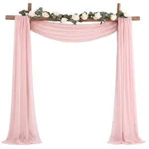 Wedding Arch Draping Fabric 28 Inch x 20FT Sheer Chiffon Arch Drapes for Wedding Ceremony Backdrop, Wrinkle-Free Soft Fabric Curtain Panels for Bridal Shower, Baby Shower, Birthday Party, Arch Stand, Arbor & Event Decorations