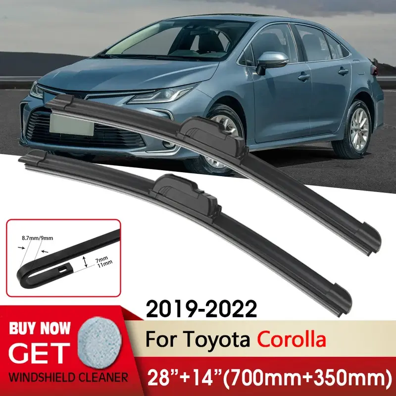 Car Wiper Front Wiper Blades 28"+14" For Toyota Corolla 2019-2022 Fit U Hook Arm Front Windscreen Wipers Auto Accessories