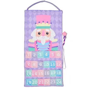 iscream Nutcracker Ballet Plush Fleece Wall Hung Perpetual Advent Calendar with Sugar Plum Fairy Wand Day Marker