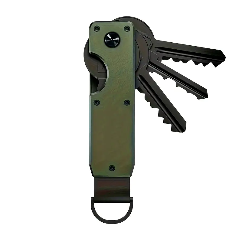 Alloy Key Organizer - Simple Sleek Minimalist Belt Clip Clip-On EDC Everyday Carry Hangable Keychain Holder, Lightweight Silent Fidget Keychain, 2-6 Key Capacity, Carabiner for DIY Projects, Ideal for Daily Commute, Belt Clip Keychains, Clip-On Keychain K