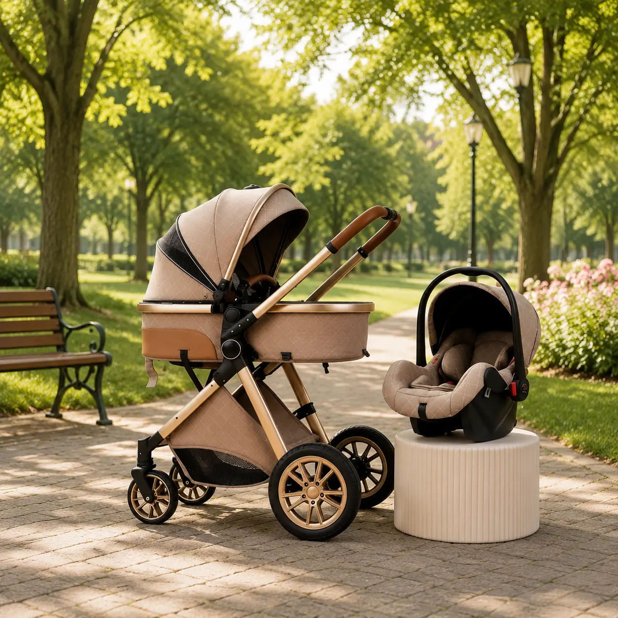 Make Every Walk Easier-4-in-1 Baby  Lightweight Foldable Travel  with Sunshade, Adjustable Seat & Accessories, Smooth & Safe Ride for Your Baby, Perfect for Trips, Shopping & Outdoor Moments. Convertible Reversible change stroller pockit