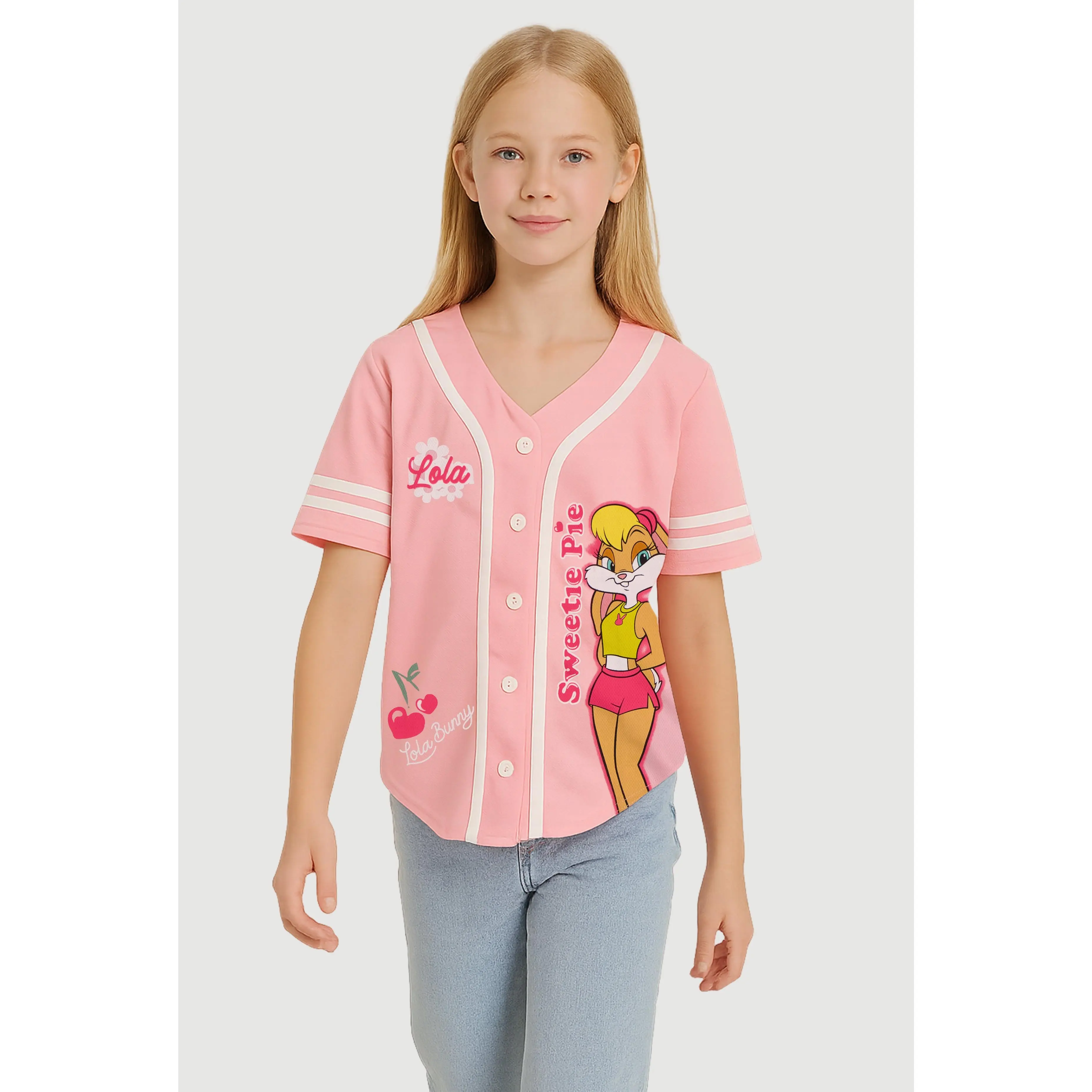 Girls Lola Bunny Sweetie Pie Graphic Baseball Jersey