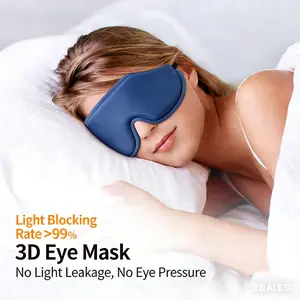 3D Eye Mask Sleep Mask for Men & Women, 100% Pressure-Free & Light Block-Out Eye Mask for Sleep with Easy Adjustable Strap, Night Eye Cover for Travel