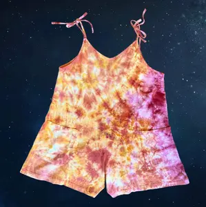 Fire Dragon Reiki Infused Tie Dye Shorts Romper S