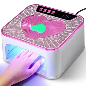 UV LED Nail Lamp, UV Gel Polish Dryer, Gel Lamp for Nails, Led Light for Nails, Heart Shape Design, 4 Timers, LCD Display, Perfect for Valentine's Day and Festive Gifts