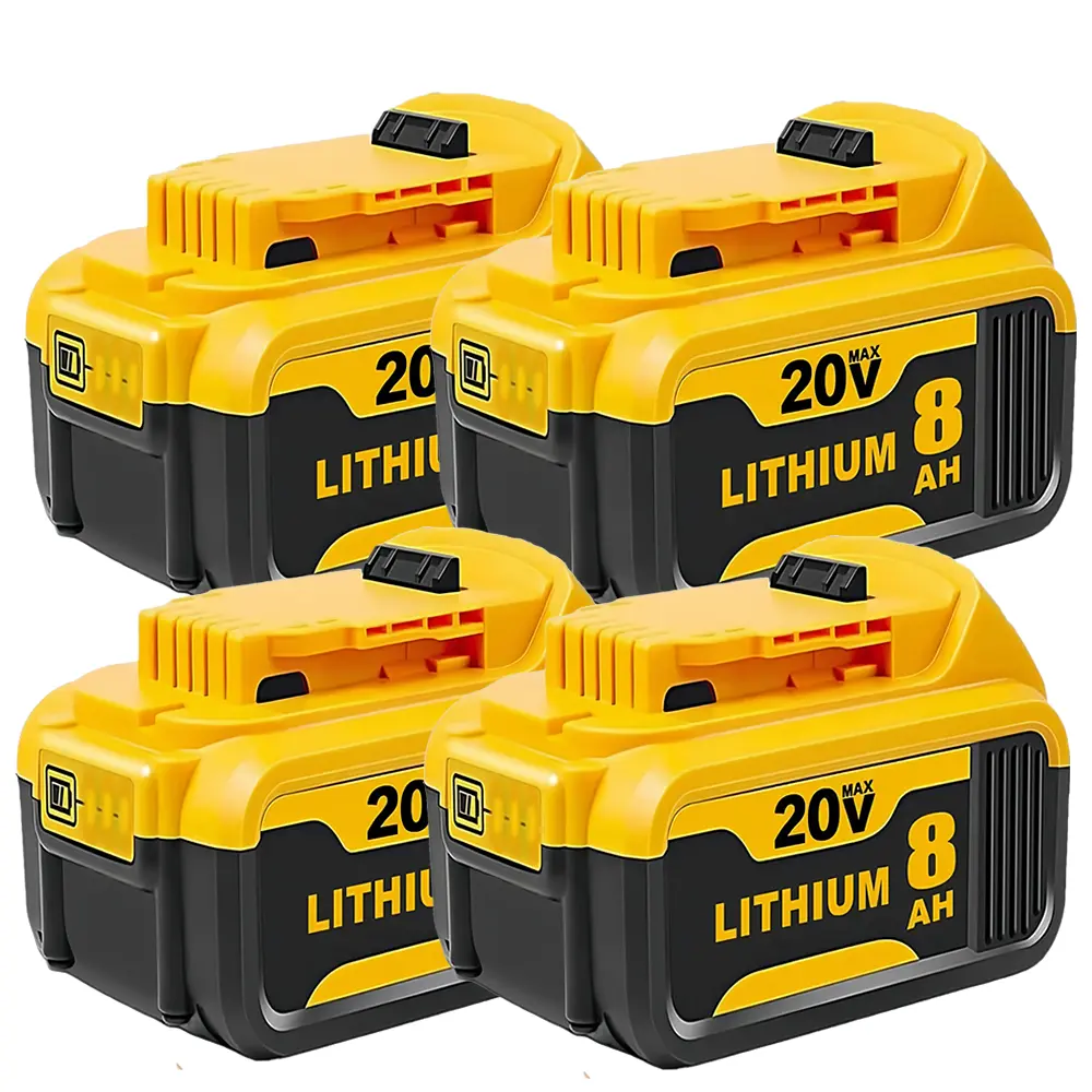 4Pack DCB200 20V 8Ah Lithium-Ion Battery Replacement for Dewalt - Compact XR Design, High-Capacity Power, Compatible with DCB205 DCB200 20-Volt Cordless Power Tools, Long-Lasting , Reliable and Durable Construction dewatlt powertools