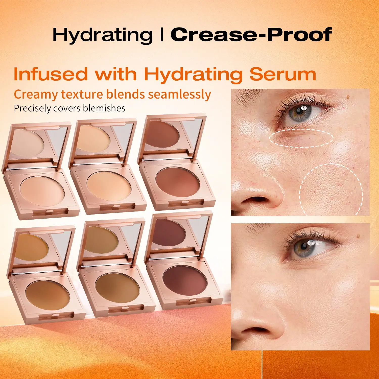 Maycheer Hydrating Creamy Concealer Cream, High Coverage Long-Lasting Complexion Perfecting, Moisturizing Formula, Multi-Color Options, Suitable for All Skin Types