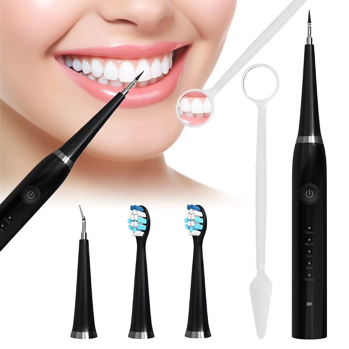 2-1 Oral Clean Kit- Plaque/Tartar Remover & Electric Toothbrush Combo- Brushing & Cleaning- for Teeth Cleaning and Gum Health, USB Rechargeable Teeth Cleaning With Replaceable Heads,  IPX 7 Waterproof Teeth Brush Kit At Home And Travel