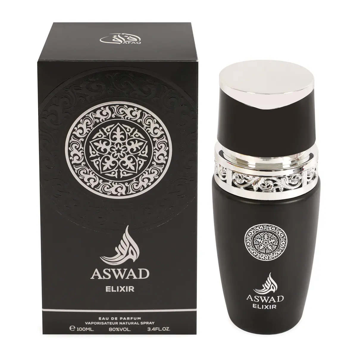 Afaq Aswad Elixir Eua De Parfum Vaporisateur Natural Spray for Men 100Ml/3.4fl.oz