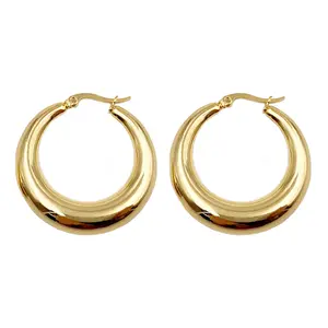 Classic Dome Hoops 35mm, Hollow Earrings