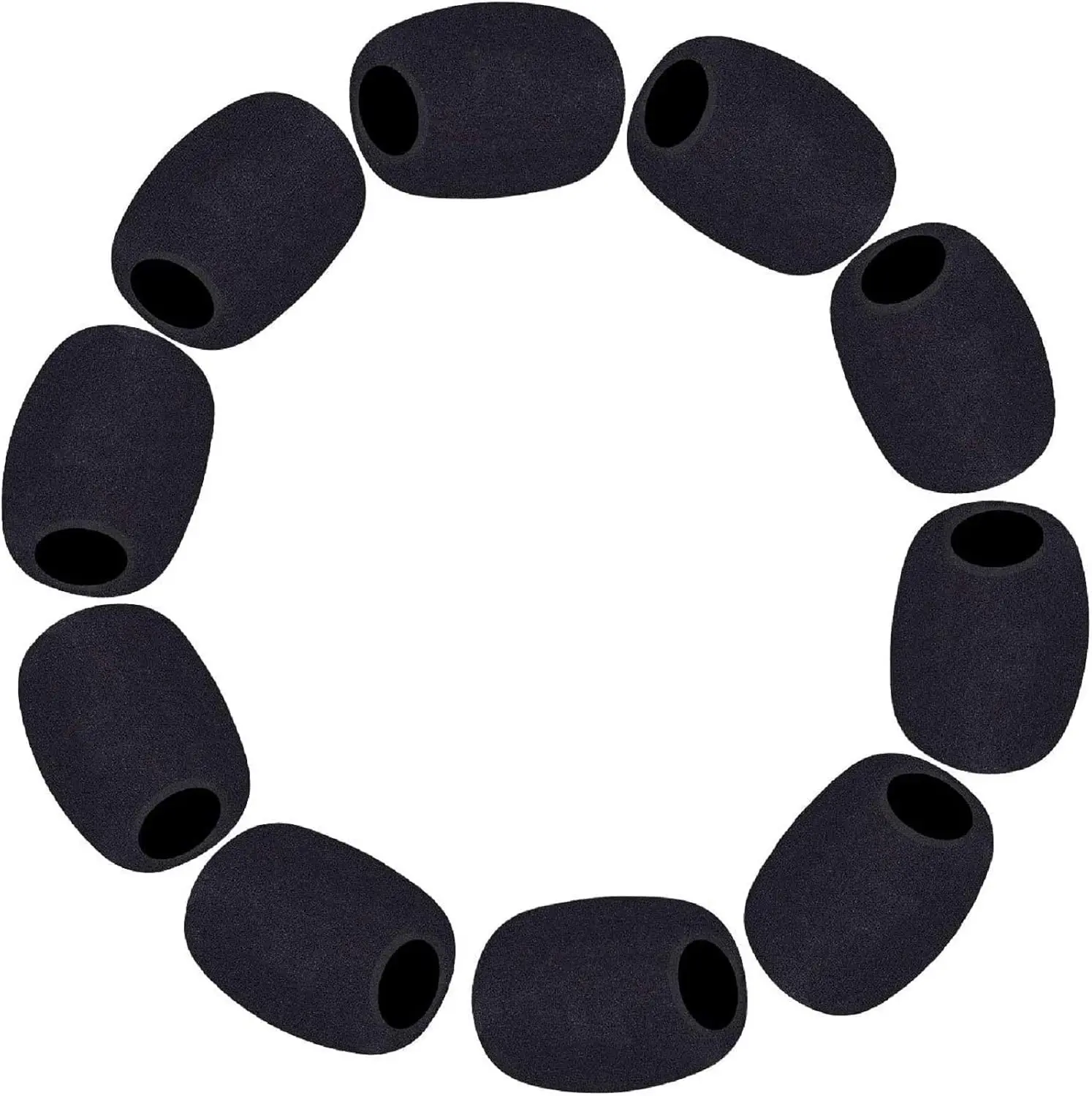 10 Pack Lapel Microphone Windscreen, Headset Windscreen, Mic Foam Covers Lavalier Microphone Windscreen for Variety of Headset Microphone, Tough Sponge Material, Noise Reduction, Black