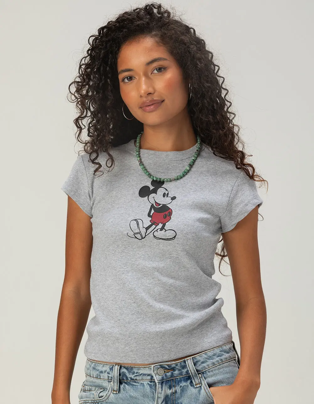 DISNEY Mickey Mouse Womens Baby Tee