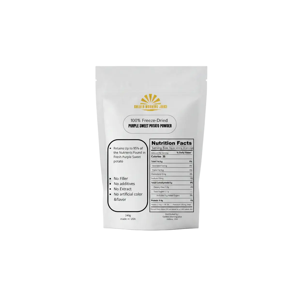 100% Freeze-Dried Purple Sweet Potato Powder