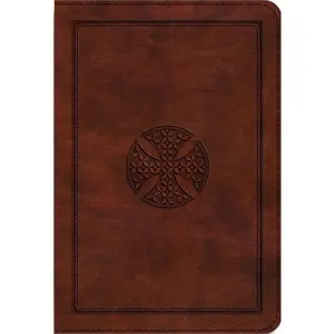 ESV Large Print Compact Bible, Red Letter (Trutone, Brown, Mosaic Cross Design)