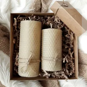 2 beeswax candle boxes, lavender scented cylindrical beeswax candles, candle gifts, party candles, ceremony candles, home decor, Candle Gift Set