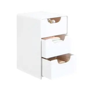 Multi-Functional Mini Drawer Organizer with 3 Drawers, Storage Box for Office Desk, Office Supplies, Makeup, Jewelry & Bathroom Essentials