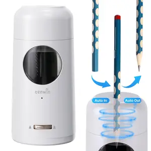 Portable Electric Pencil Sharpener, Rechargeable Sharpener with Shavings Container, Fast-Sharpening Pencil Sharpener for Home, School and Office, Valentine’s Day Gift and Art Supply, Office Stationery, Office Supplies