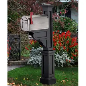 212 MAIN Black Vinyl Dover Mailbox Post with Post + Arm, 27"x8"x56" Polyethylene Construction, UV Inhibitors for Tools & Hardware Applications