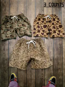 Men's Outdoor Style Drawstring Shorts Set of 3, Loose-Fitting All over Print, Street Fashion, Casual Wear, Summer Clothing