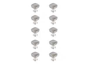 212 MAIN Modern Elegant Decor KB2022-NK-10PK 1.3 in. Irvin Square Knob, Brushed Nickel, 10-Pack