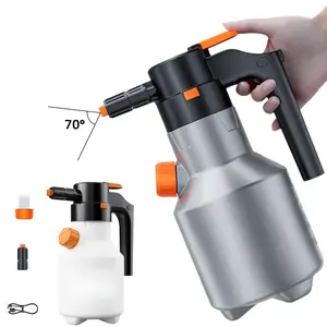 2L Large Capacity Electric Booster Foam Sprayer Car Wash, 68oz Automatic Foaming System, Battery Powered Rechargeable, One Click Operation, Cordless Pump Foaming Sprayer Handheld Spray Foam Sprayer for Garden Car Cleaning Detailing