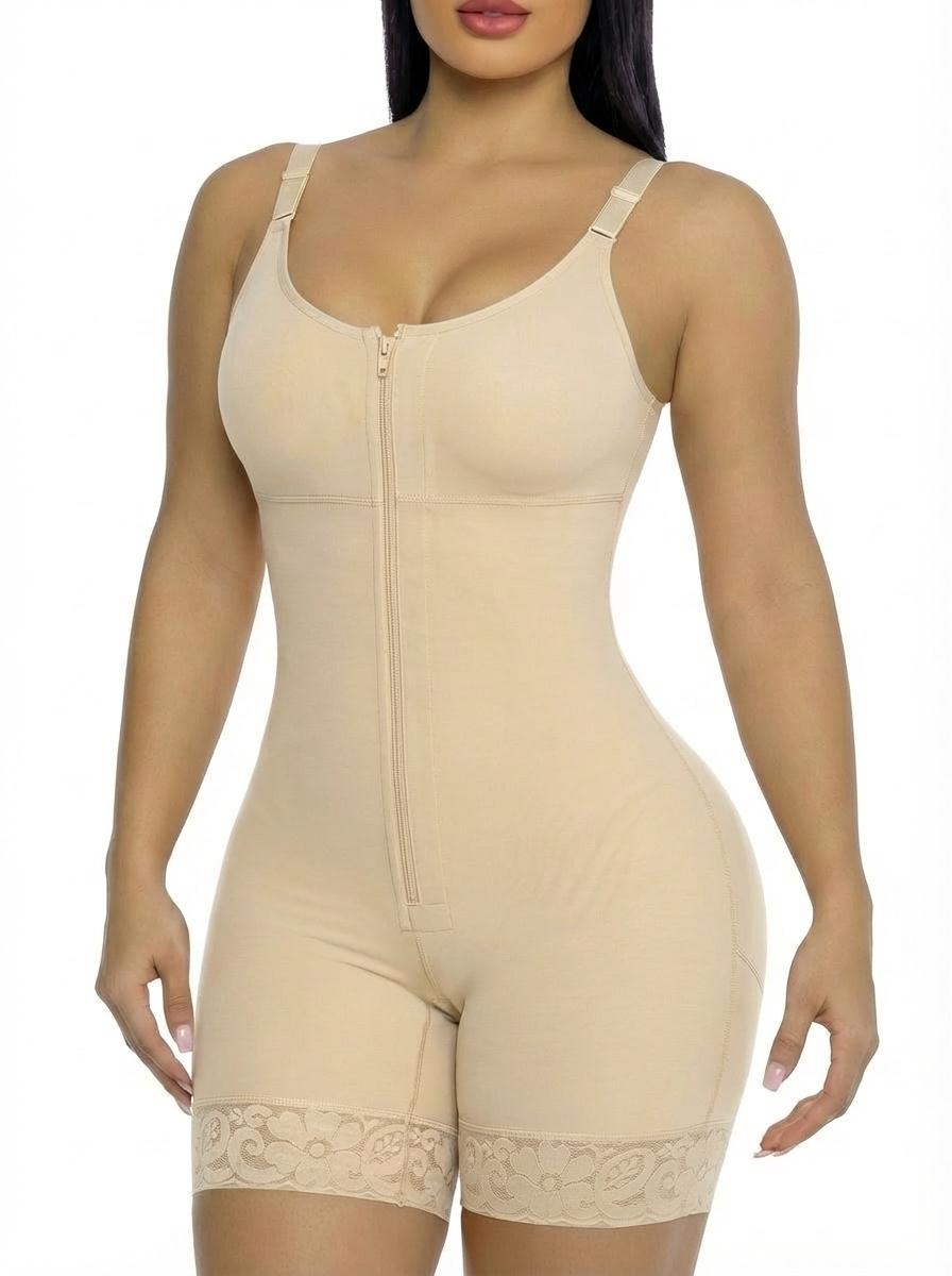 Women’s Fajas Colombianas shapewear  Tummy Control Butt Lifter Shaper with Zipper Crotch detachable shoulder strap Womenswear